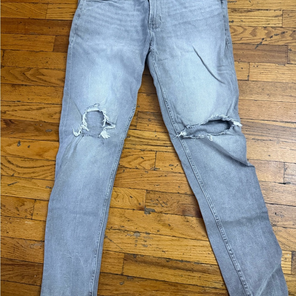 Hudson Jeans Light Gray Distressed Skinny Jeans